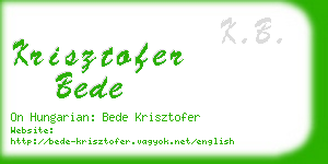 krisztofer bede business card